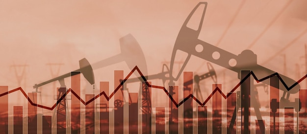 Fond financier universel Concept de plates-formes pétrolières