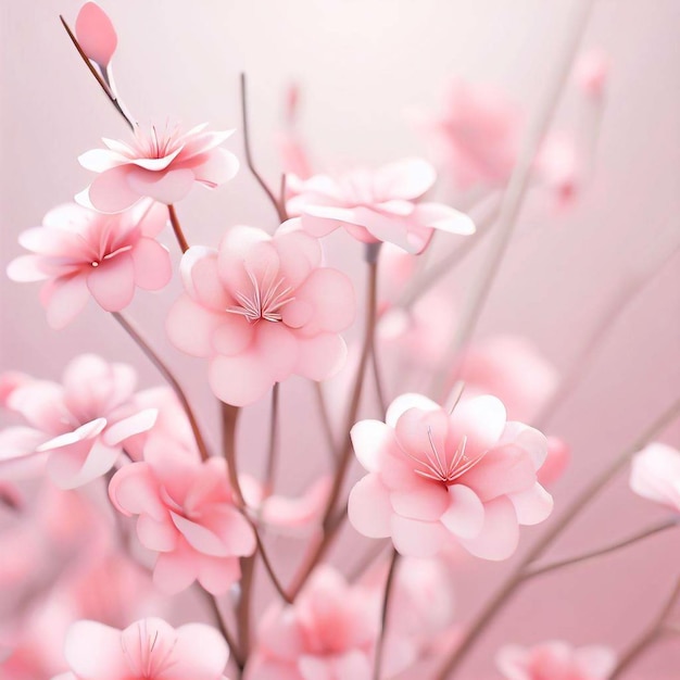 Fond de fleur de cerisier réaliste et belles fleurs de sakura roses