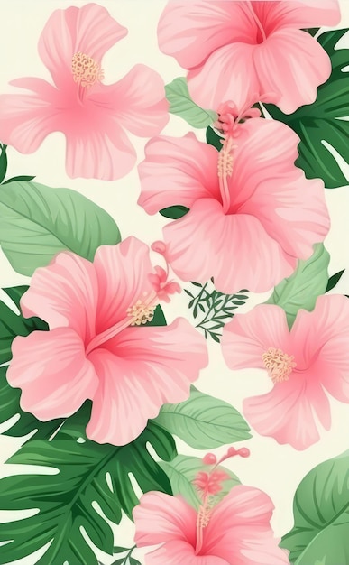 Fond de fleur d'hibiscus Illustration AI GenerativexD