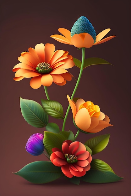 Fond de fleur de papier coloré