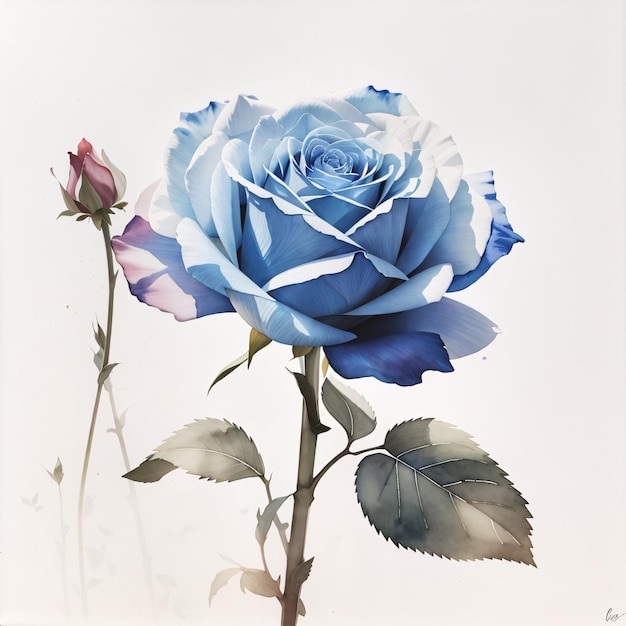 Fond de fleur rose bleue illustration botanique aquarelle saison de printemps