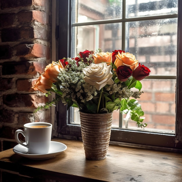 fond avec des fleurs et des cadeaux