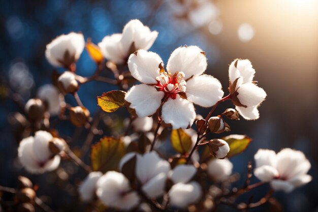 Fond de fleurs de coton ai génératif