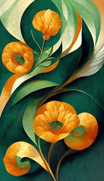 Fond floral élégant dans le style Art Nouveau Design floral décoratif rétro