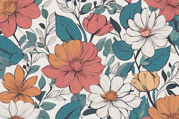 fond floral avec des fleurs colorées motif sans couturefond floral avec des fleurs colorées se