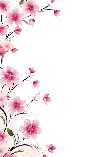 Photo un fond floral avec des fleurs roses et le mot printemps.