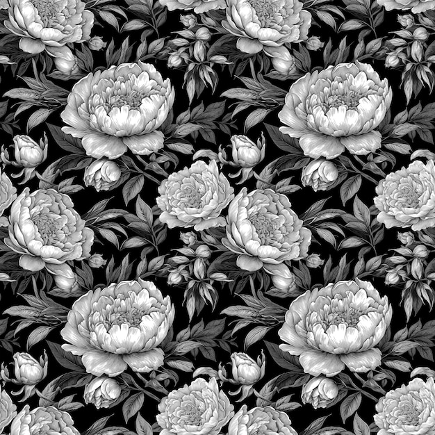 Fond floral sans couture avec des fleurs de pivoine