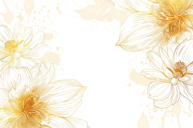 fond floral avec un vecteur sans fleur dorée