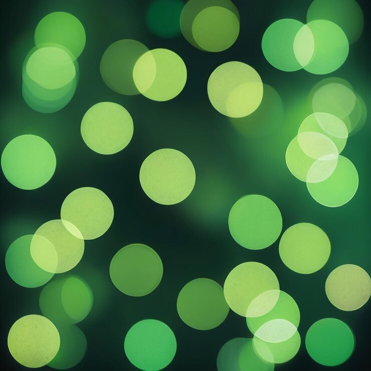 un fond flou de cercles verts et jaunes avec un fond vert