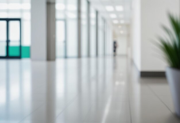 fond flou dans le couloir du bureau avec effet de défocalisation