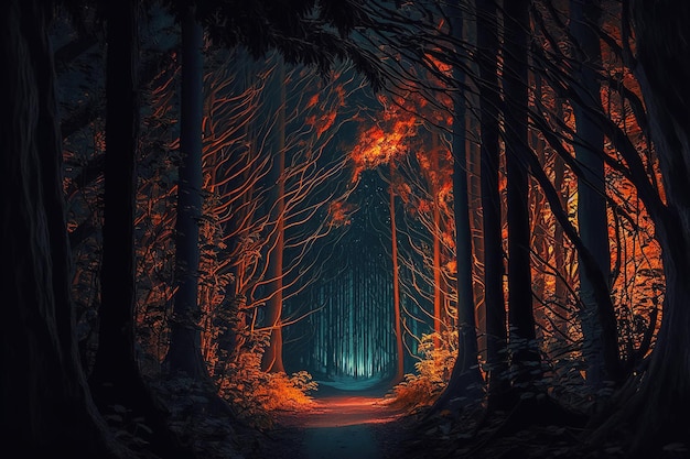 fond de forêt sombre