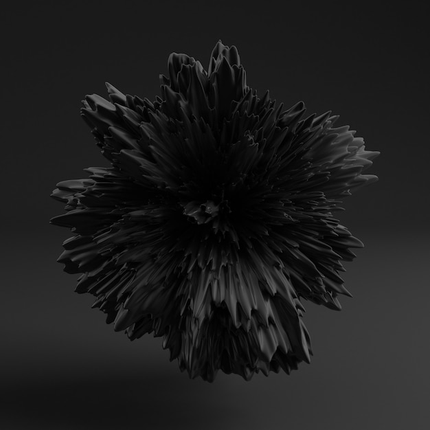 Fond avec forme noire, texture. Illustration 3D, rendu 3D.