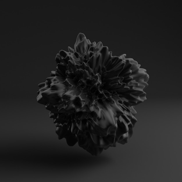 Fond avec forme noire, texture. Illustration 3D, rendu 3D.