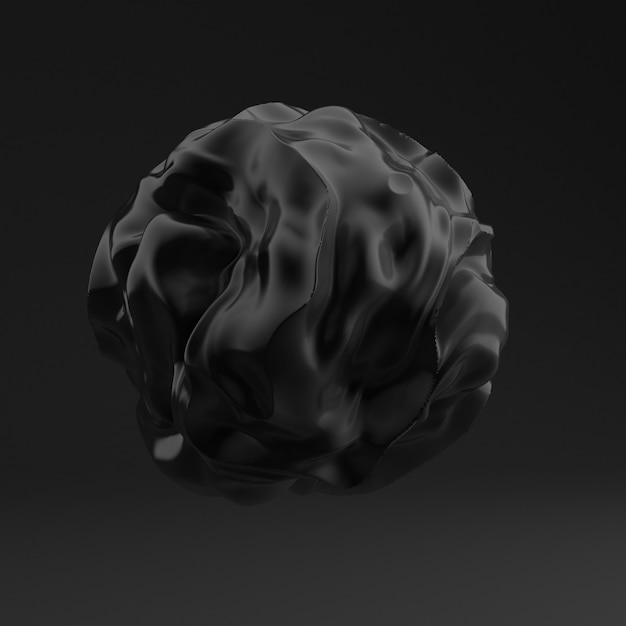 Fond avec forme noire, texture. Illustration 3D, rendu 3D.