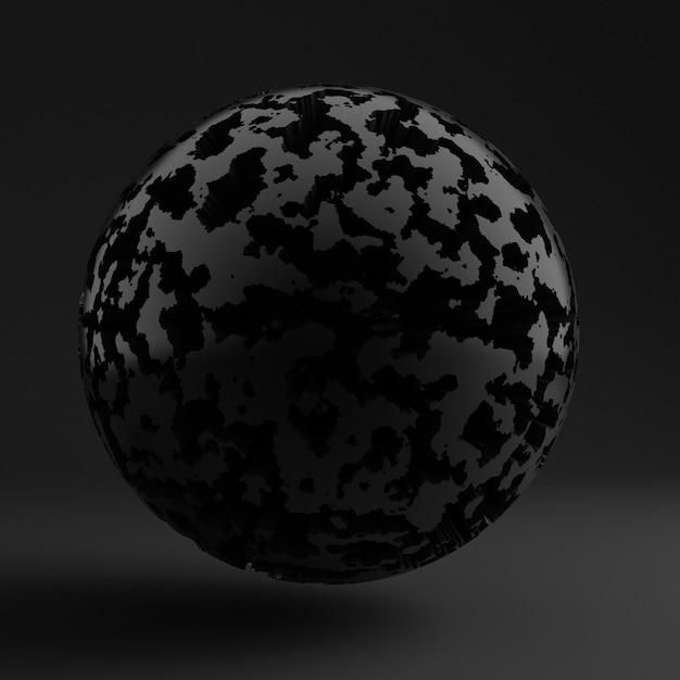 Fond avec forme noire, texture. Illustration 3D, rendu 3D.