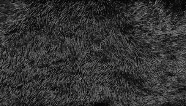 Photo fond de fourrure noire vue rapprochée texture papier peint premium lisse texture de fourrure noire vue de dessus