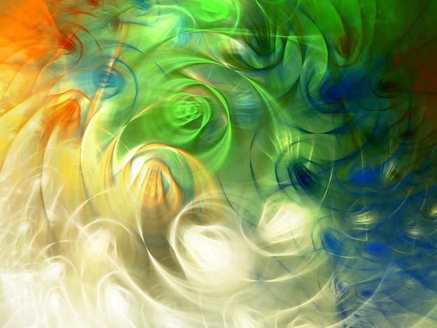 Photo fond fractal abstrait vert illustration de rendu 3d