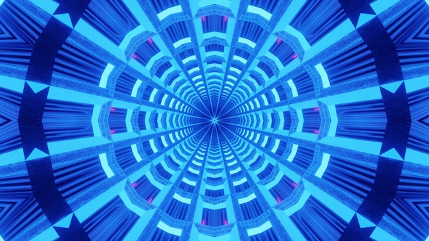 fond fractal surréaliste scintillant de néon bleu vif