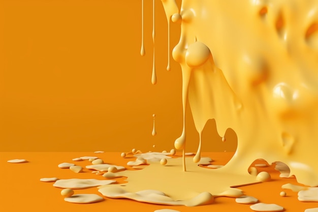 Fond de fromage fondu Sauce cheddar alimentaire Générer Ai