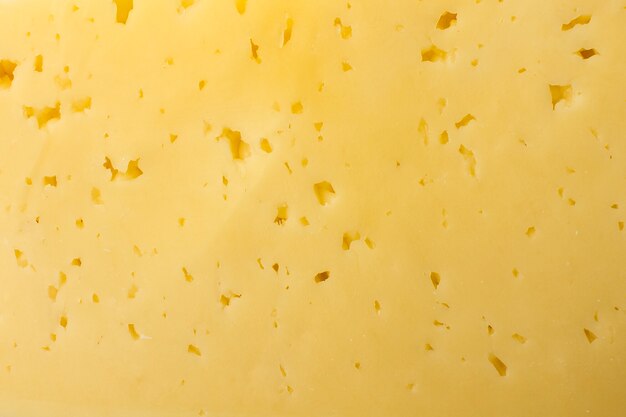 Fond de fromage suisse jaune frais avec des trous