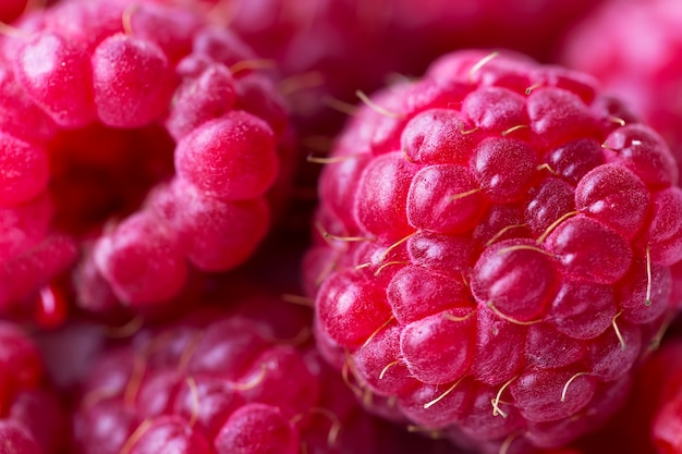 Fond de fruits framboise. Framboise fraîche. Fermer