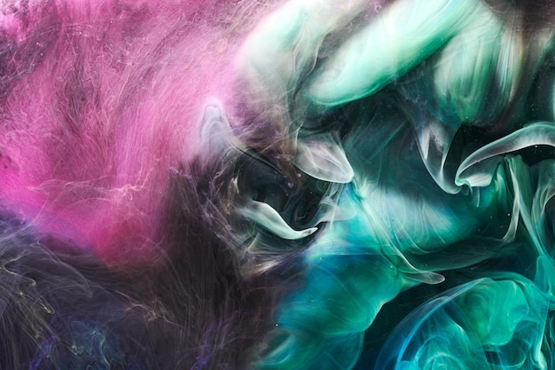 Fond de fumée abstraite multicolore Mélanger l'encre d'alcool maquette d'art liquide créatif avec espace de copie Peinture acrylique vagues sous l'eau