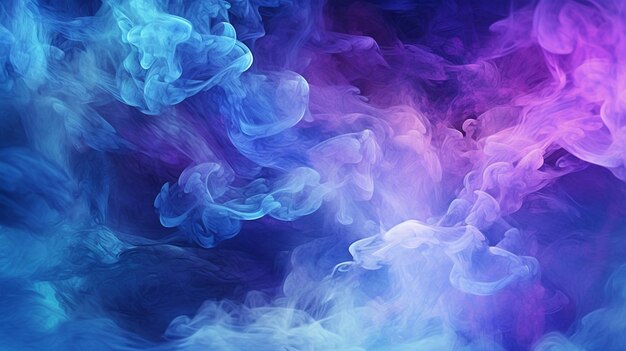 Un fond de fumée bleu et violet avec une fumée rose et bleue.