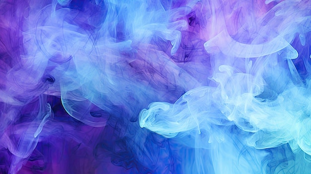 Fond de fumée bleue et violette dans un style de toile abstrait AI générative
