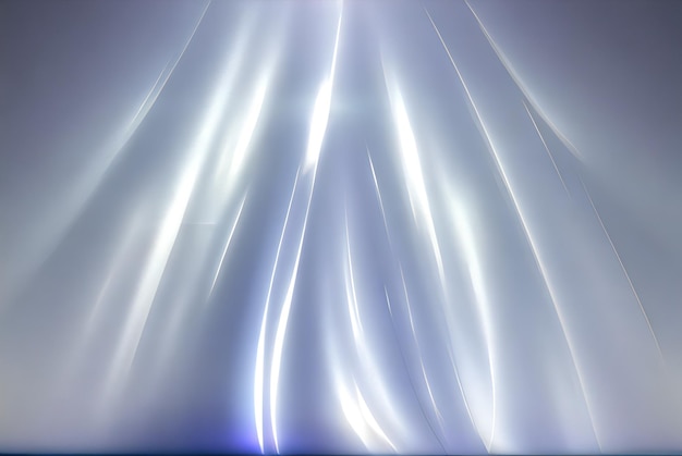 fond futuriste argenté de ligne blanche de soie abstraite avec horizon fractal