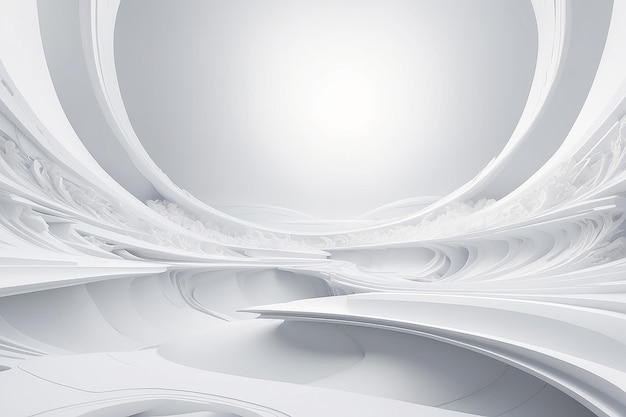 fond futuriste blanc abstrait avec horizon fractal