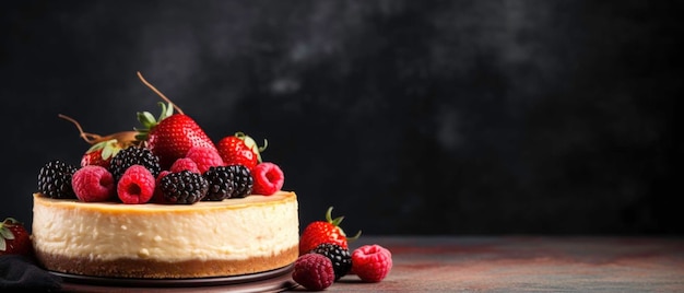 Fond de gâteau au fromage avec une copie de l'espace généré par l'IA