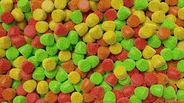 Fond de gelée multicolore pour bannière web bonbons de marmelade colorés avec fond d'écran de sucre