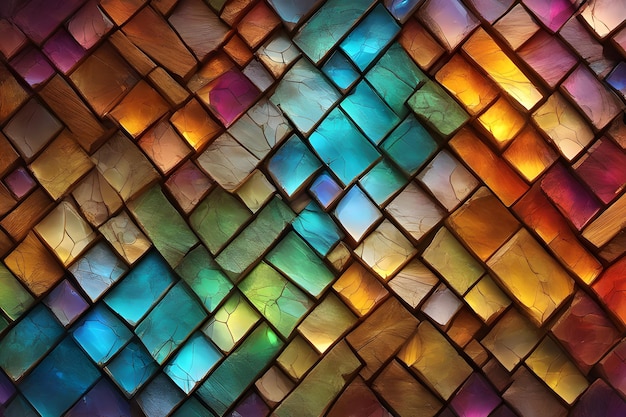 Fond géométrique abstrait coloré verre artistique coloré