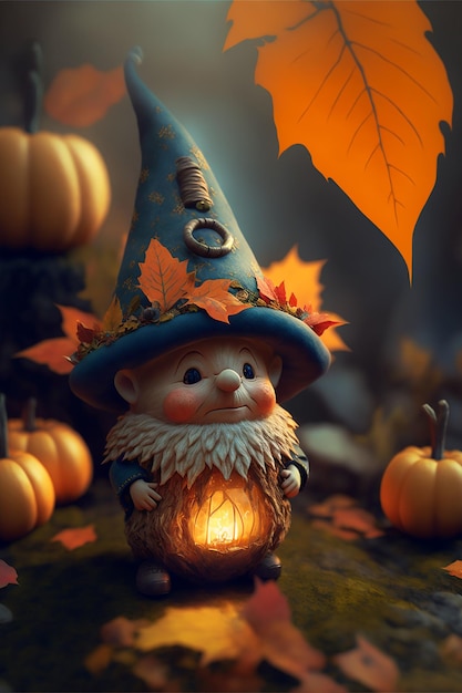 Fond de gnome mignon de Thanksgiving