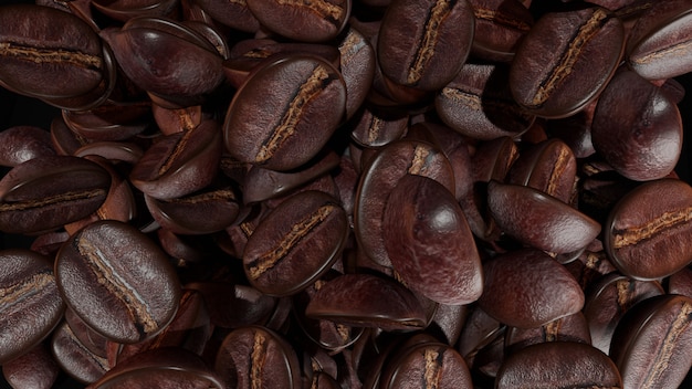 Photo fond de grains de café torréfiés foncés