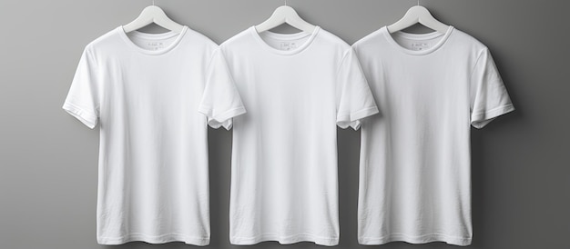 Fond gris avec un espace pour le texte sur des t-shirts blancs