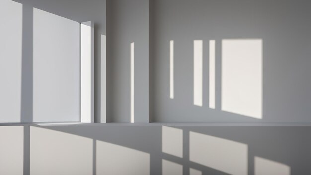 Fond gris pour la présentation du produit avec ombre et lumière des fenêtres