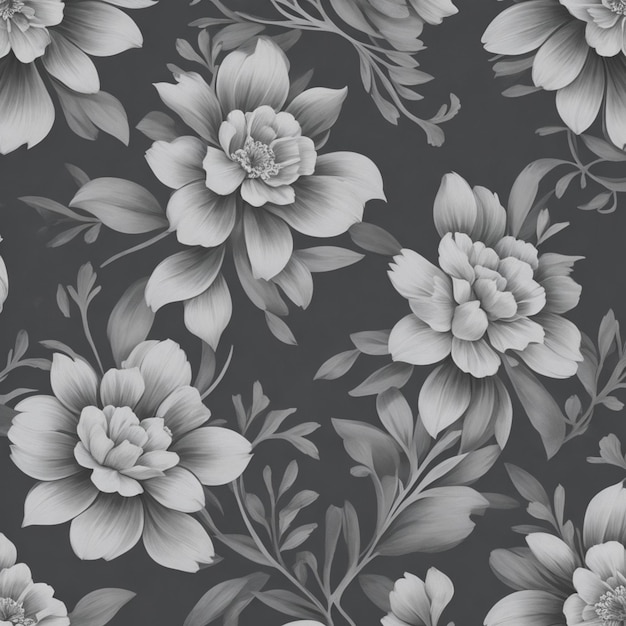 fond gris vectoriel avec un beau motif floral