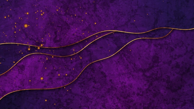 Photo fond grunge violet foncé avec des particules dorées