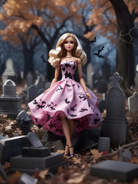 Fond D'halloween Barbie Au Design Plat