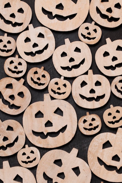 Fond d'halloween citrouille en bois