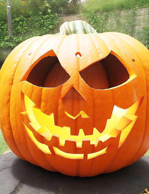 Fond d'Halloween citrouilles effrayantes dans la forêt Concept d'Halloween ton rouge AI Générer