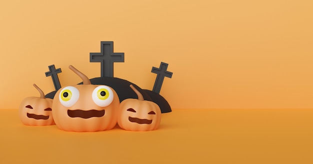 Fond d'Halloween avec des citrouilles mignonnes