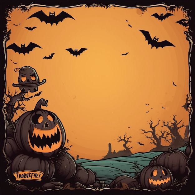 Fond d&#39;Halloween en design plat