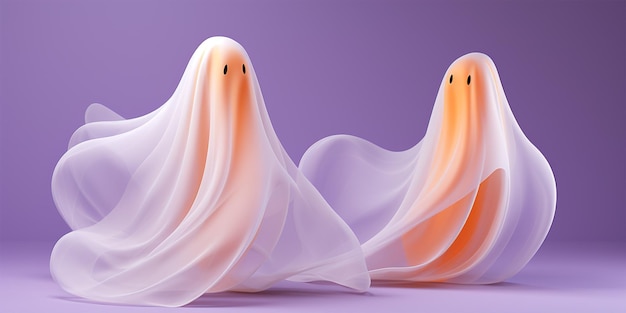Fond d'Halloween avec des fantômes et des citrouilles