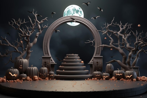 Fond d'Halloween avec podium pour le produit