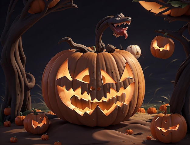 Fond d'Halloween avec des toiles d'araignées et des chauves-souris citrouilles