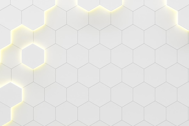 Fond hexagonal blanc brillant