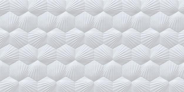 Fond hexagonal blanc avec une ombre Fond blanc avec effet 3d Panneau décoratif