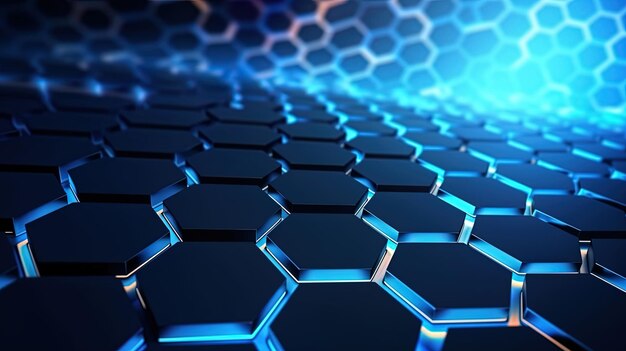 Fond hexagonal technologique abstrait Illustration de fond de réseau de technologie numérique Vague de point futuriste